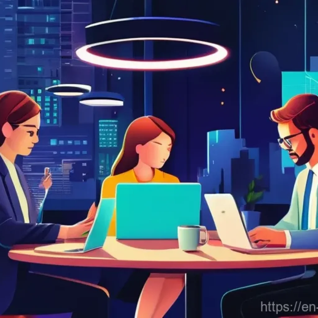 언어 AI와 고객 경험 혁신 - **Prompt:** A vibrant and dynamic digital illustration depicting a diverse group of people from vari...