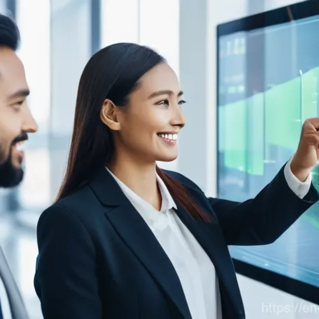 언어 AI와 비즈니스 프로세스의 통합 - **Prompt:** A diverse group of business professionals, impeccably dressed in modern business attire,...