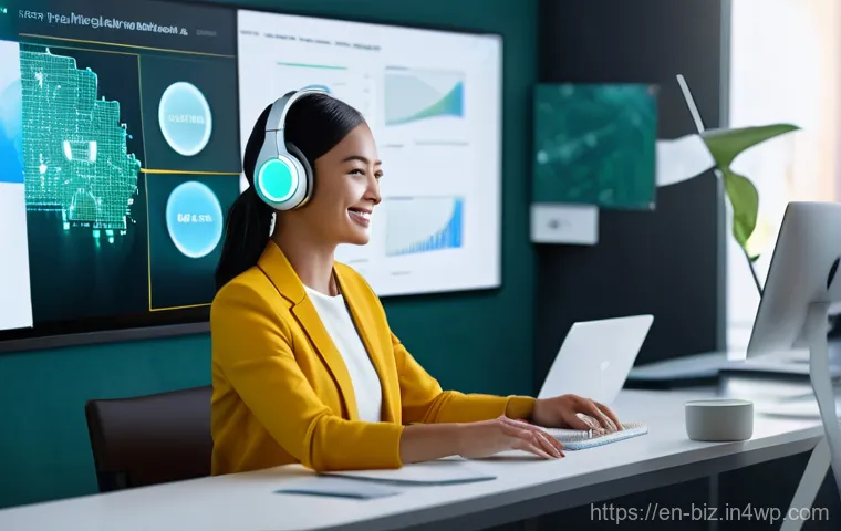 언어 AI와 비즈니스 프로세스의 통합 - **Prompt:** A diverse group of business professionals, impeccably dressed in modern business attire,...