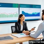 언어 AI의 비즈니스 경쟁력 강화 방안 - **Prompt:** "A modern, brightly lit office space. Three colleagues are gathered around a large inter...